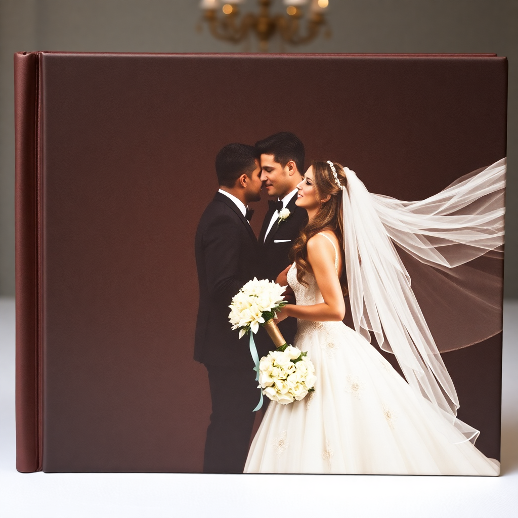 elegant wedding album cover romantic couple portrait