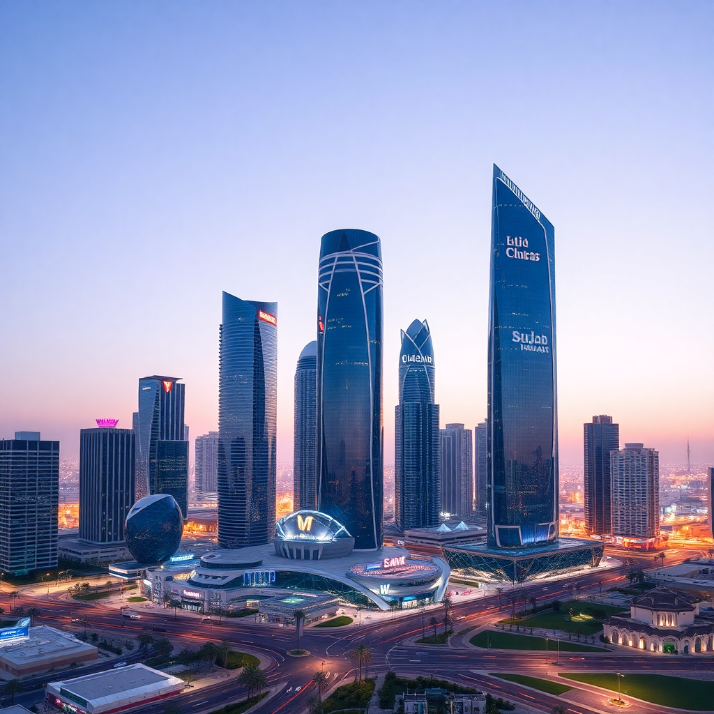 modern saudi arabia skyline riyadh investment business district corporate towers