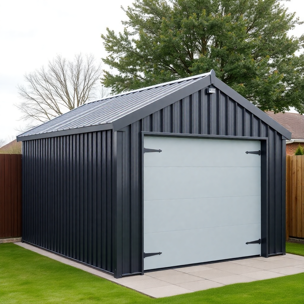 Single metal garage anthracite