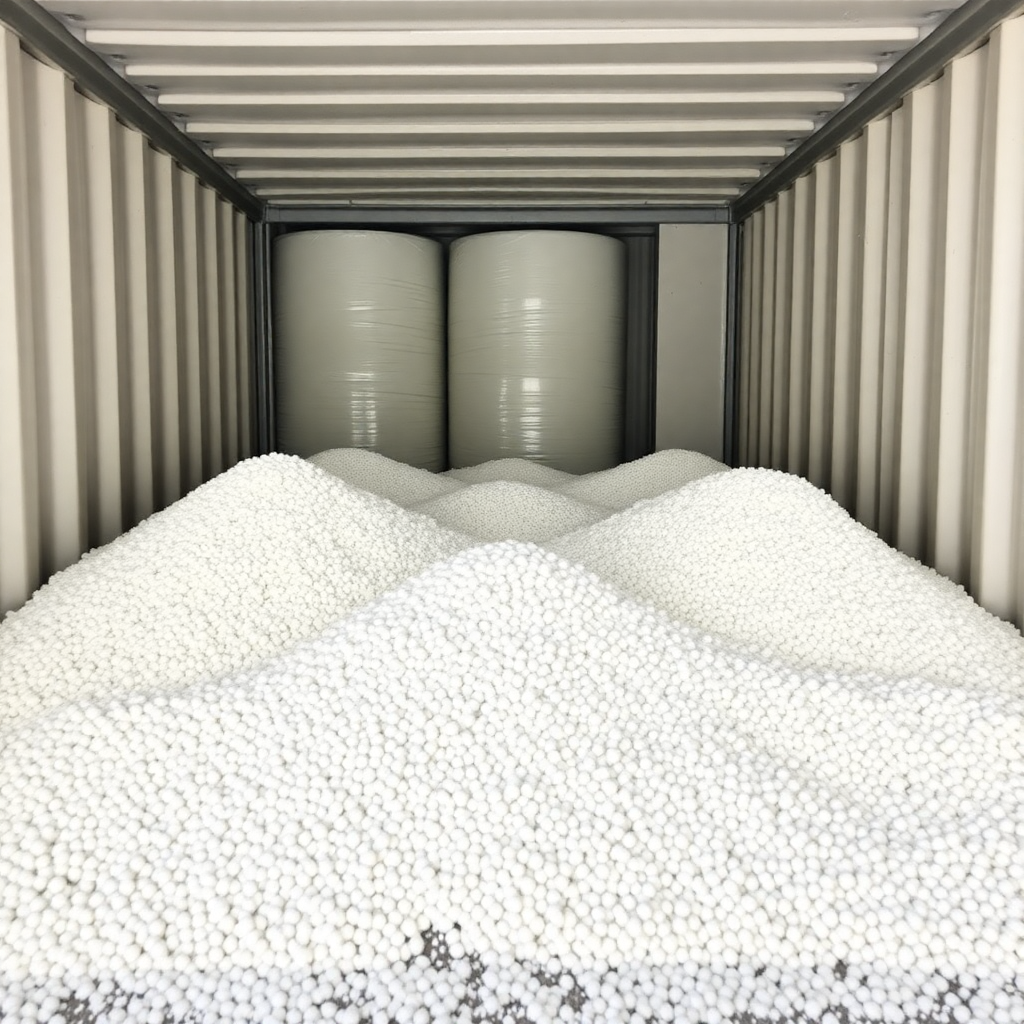 modified starch powder in industrial containers, white starch granules, food grade modified starch materials, professional packaging