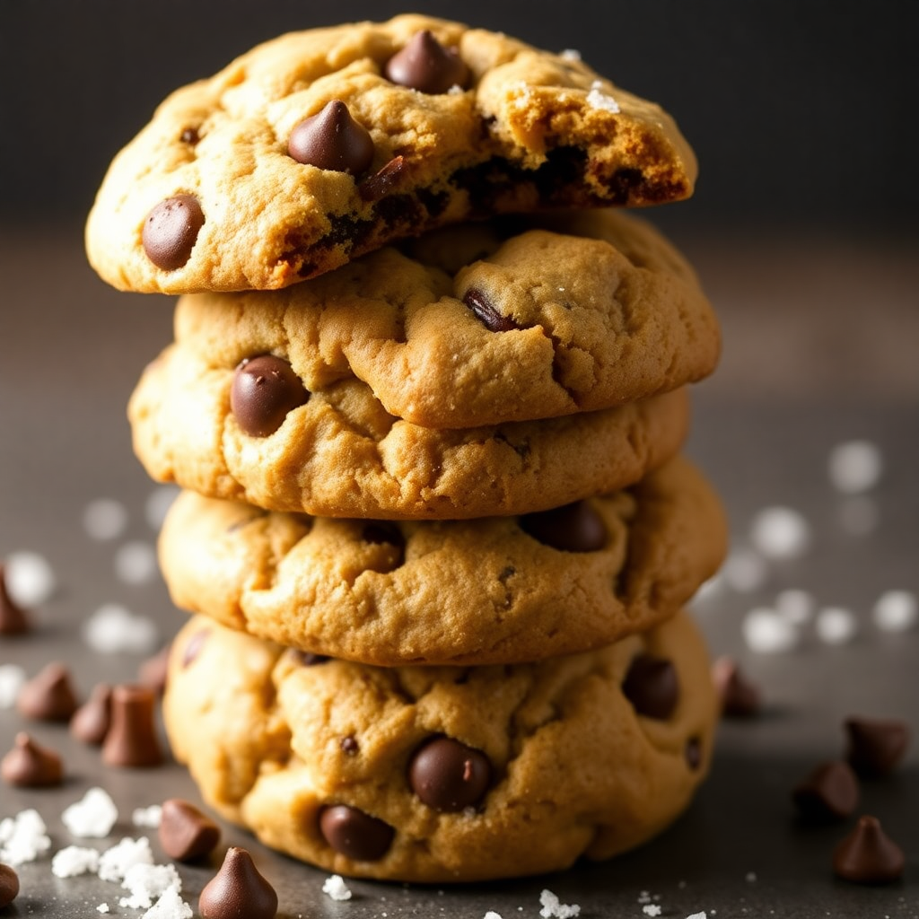 thick chunky sea salt chocolate chip cookie
