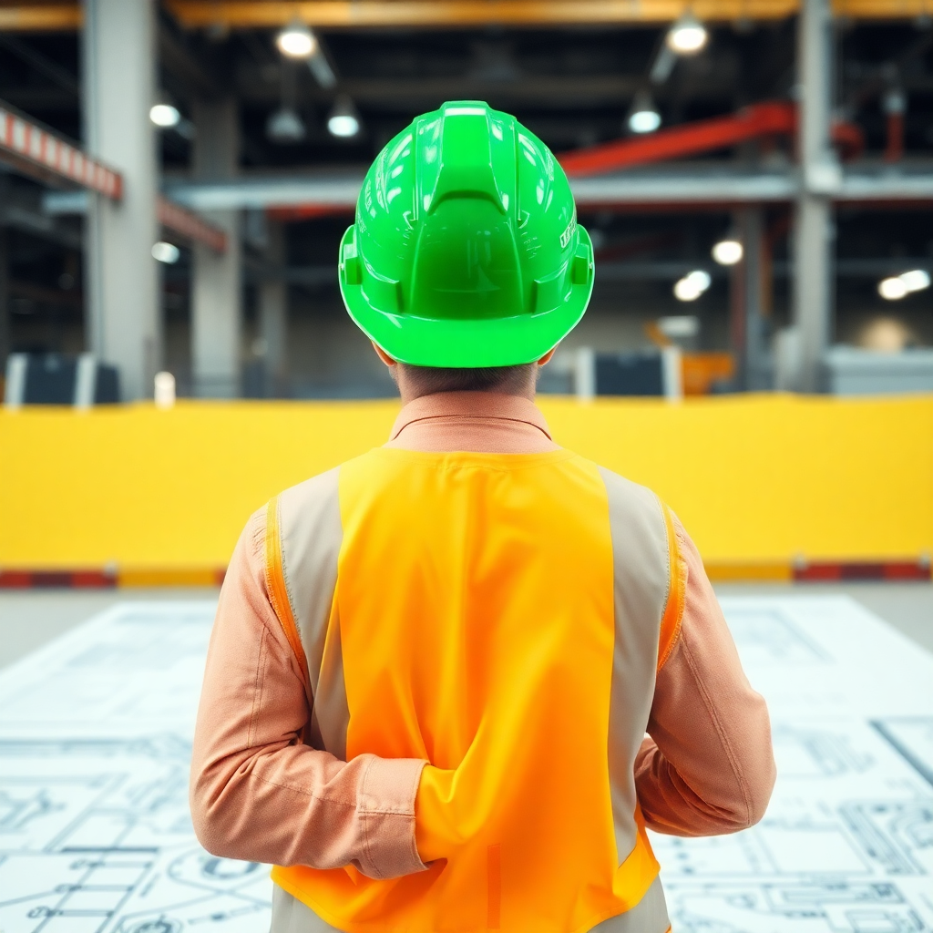 construction site safety engineer helmet blueprints