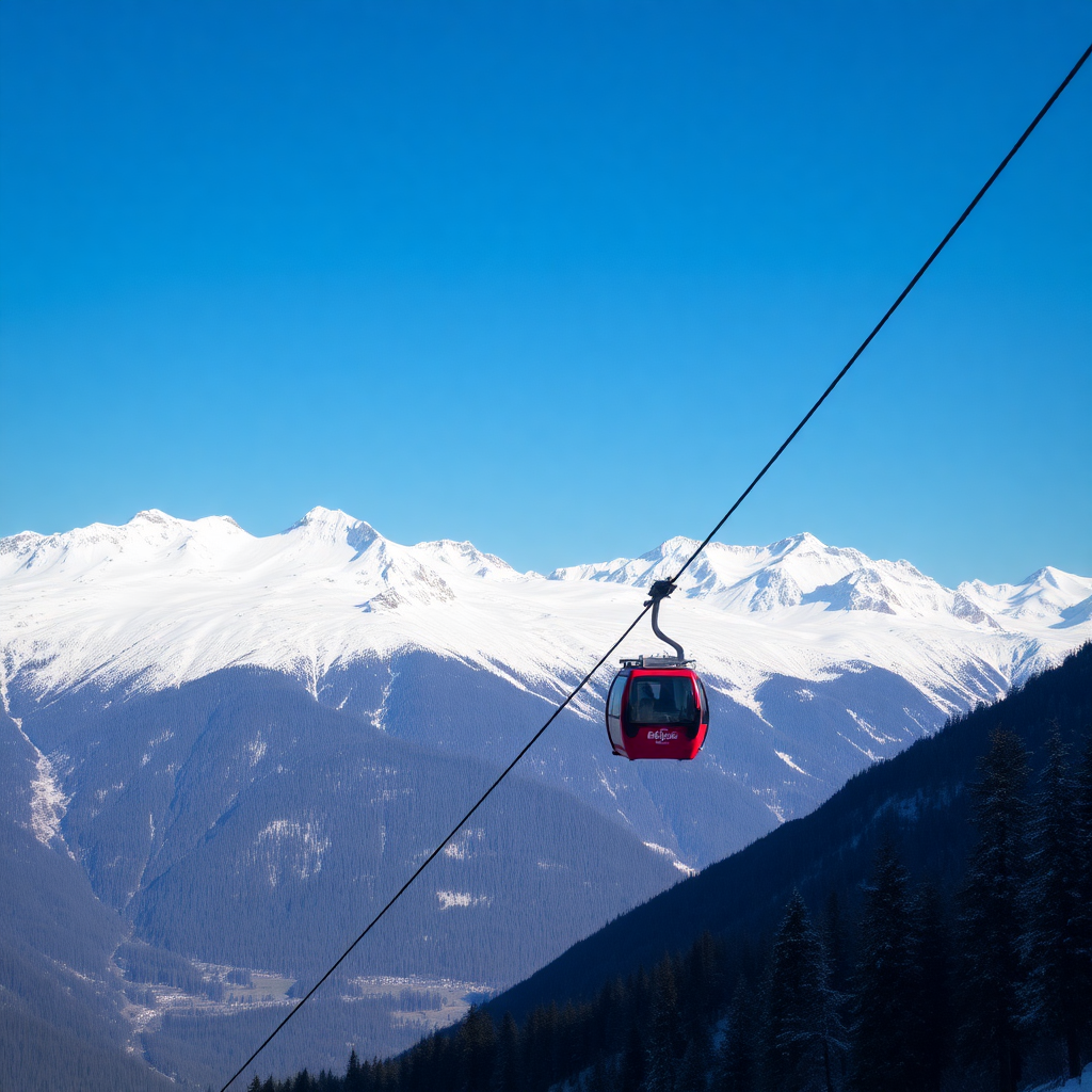 Swiss Alps with cable car