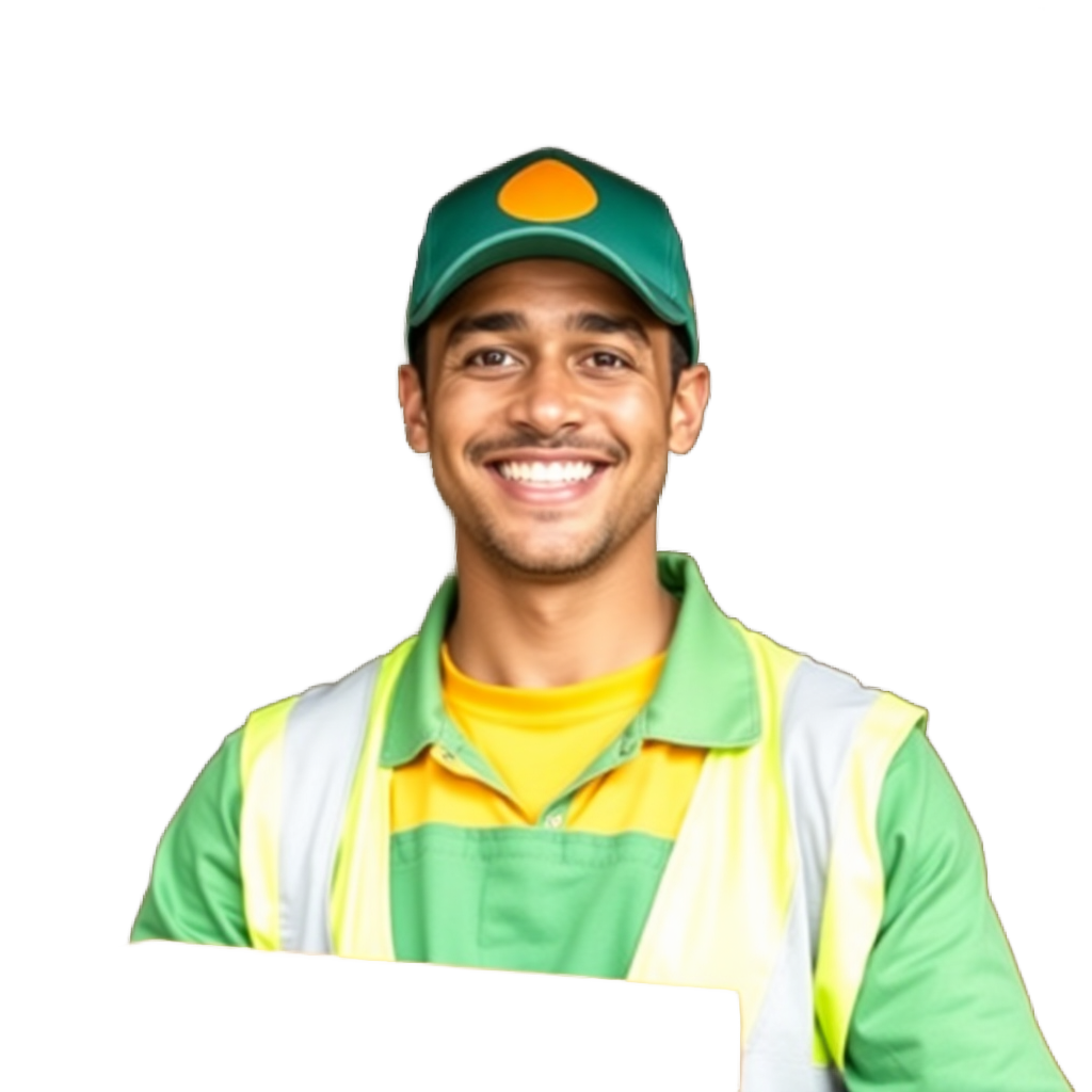 happy delivery driver portrait smiling