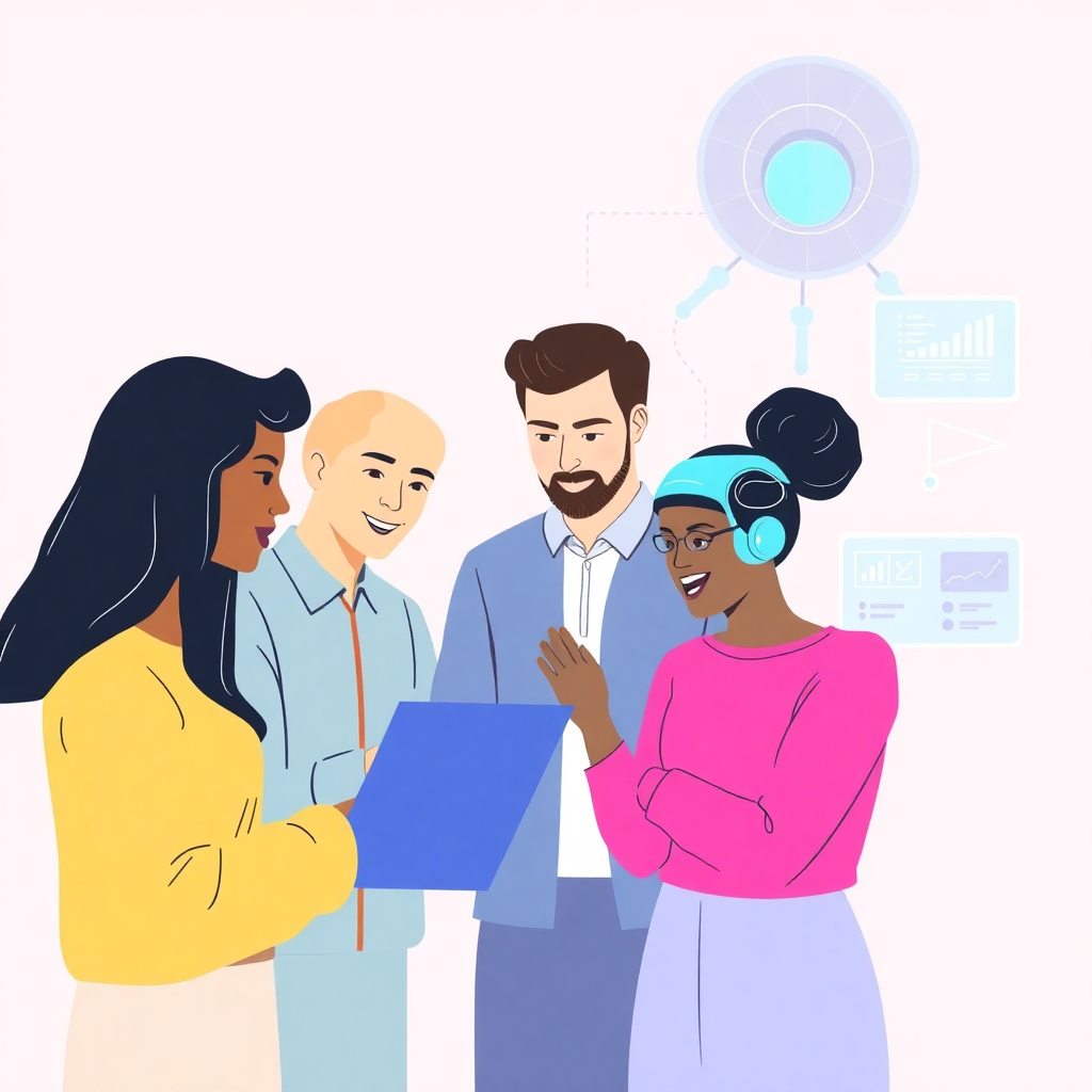 AI technology collaboration illustration