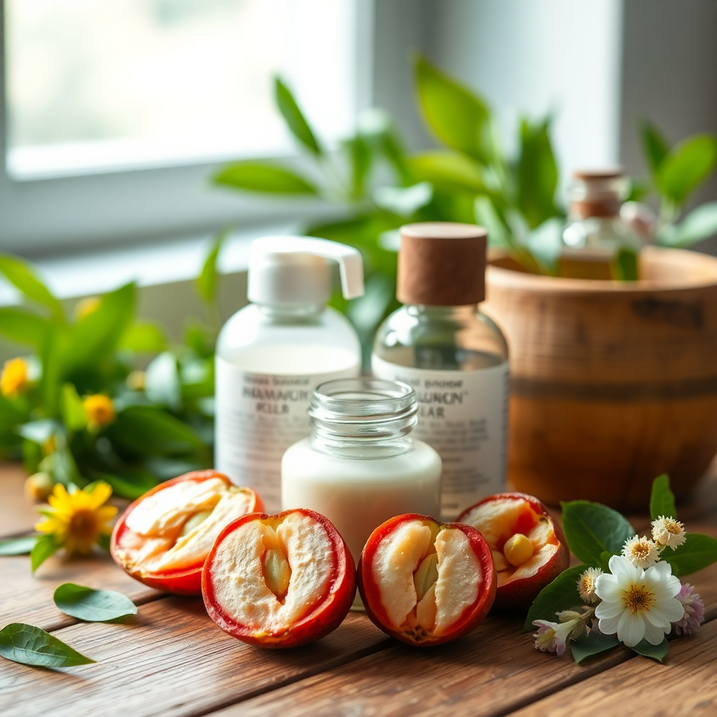natural skincare ingredients background
