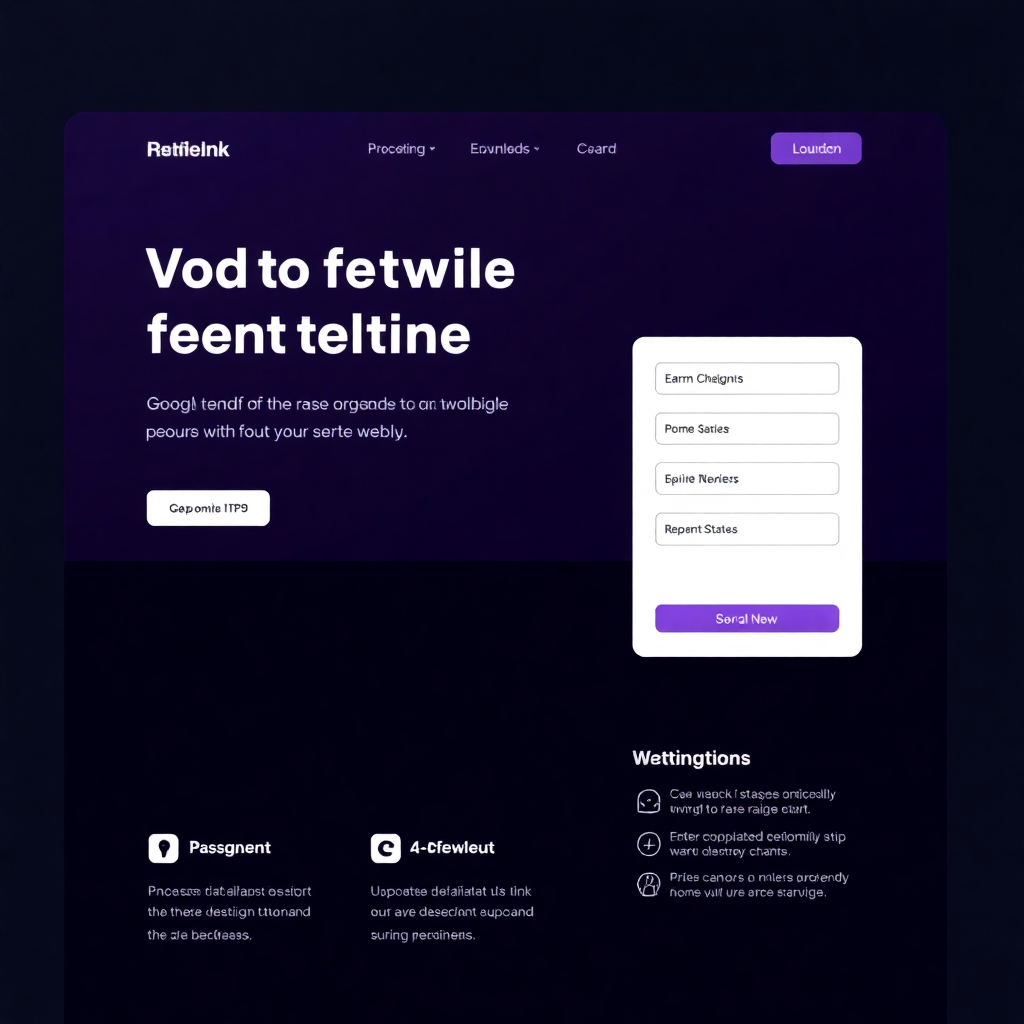 Modern SaaS landing page template preview dark theme