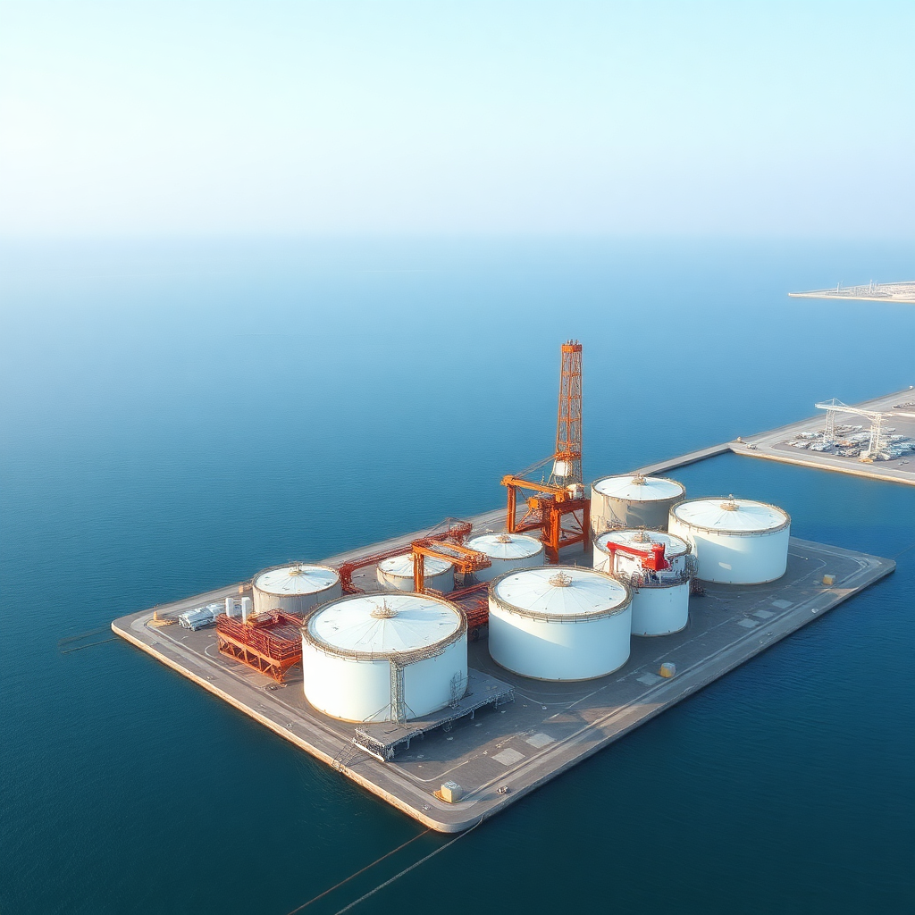 Oil storage terminal industrial facility Hamriyah free zone UAE