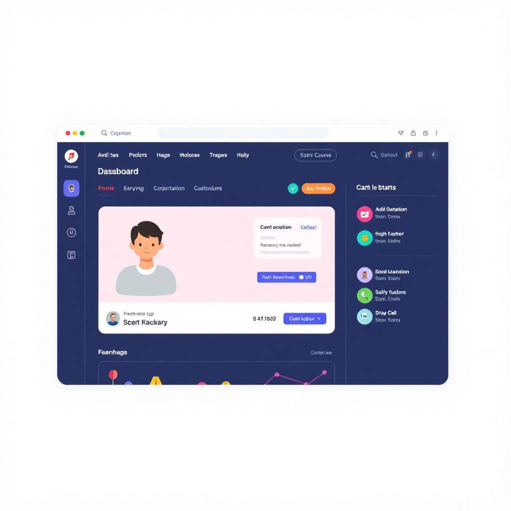 online learning platform, education course interface, modern e-learning dashboard, student portal