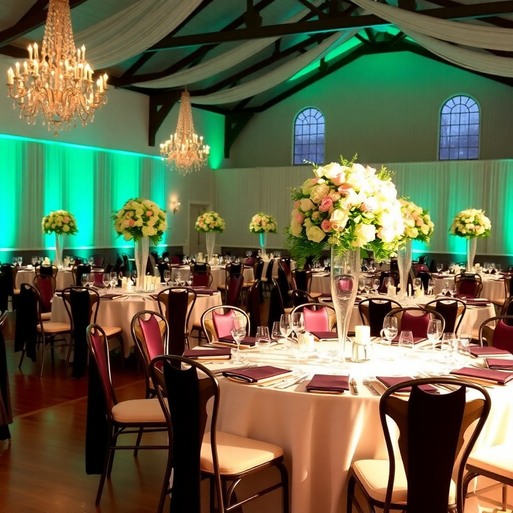 wedding venue decorated tables reception elegant centerpieces