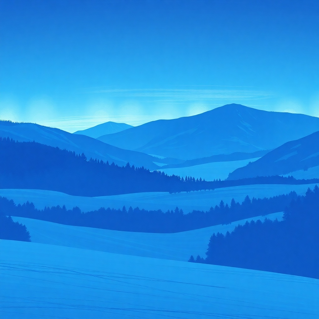 Cool blue landscape album art