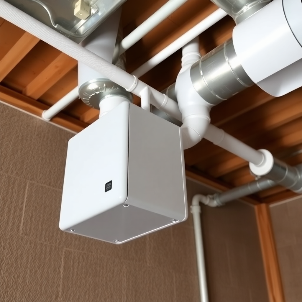 whole-house humidifier unit connected to ductwork, clean and professional
