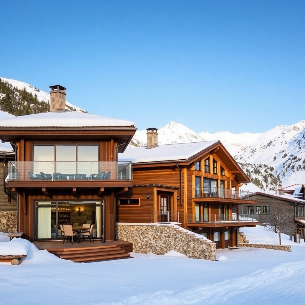 La Massana Andorra luxury chalets mountain setting Vallnord ski area alpine luxury residential editorial photography