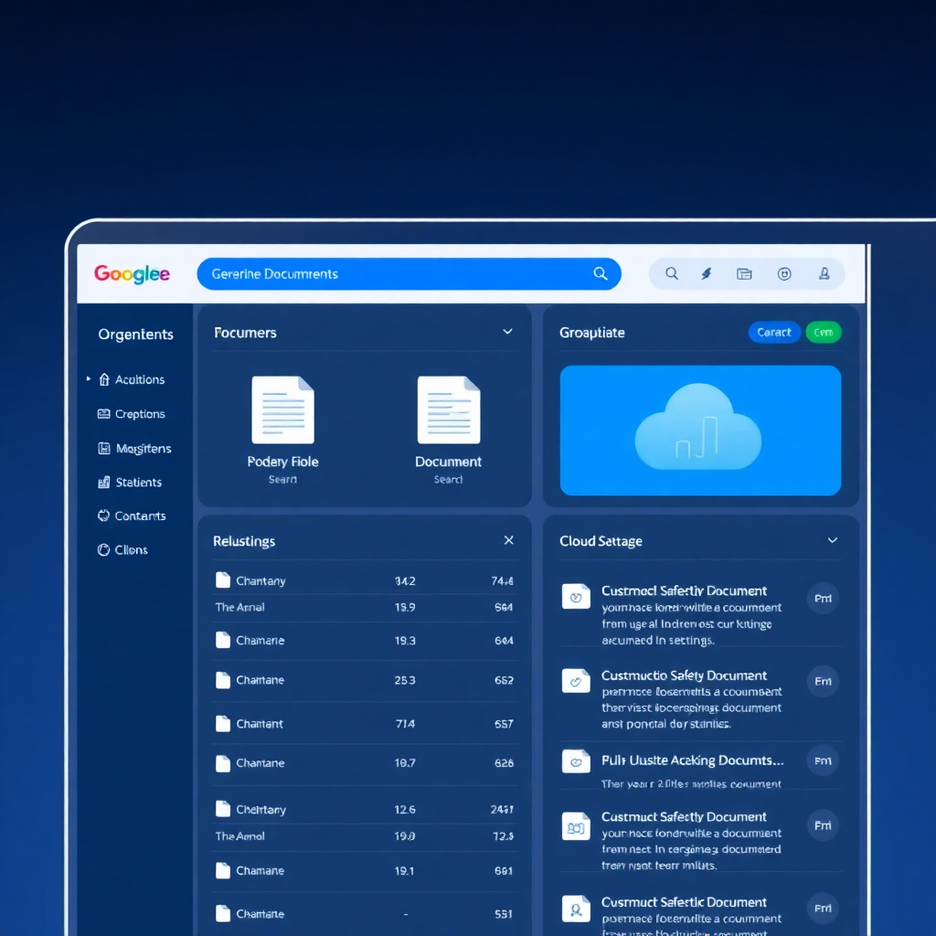 digital document management interface with file organization, search features, and cloud storage for construction safety documents