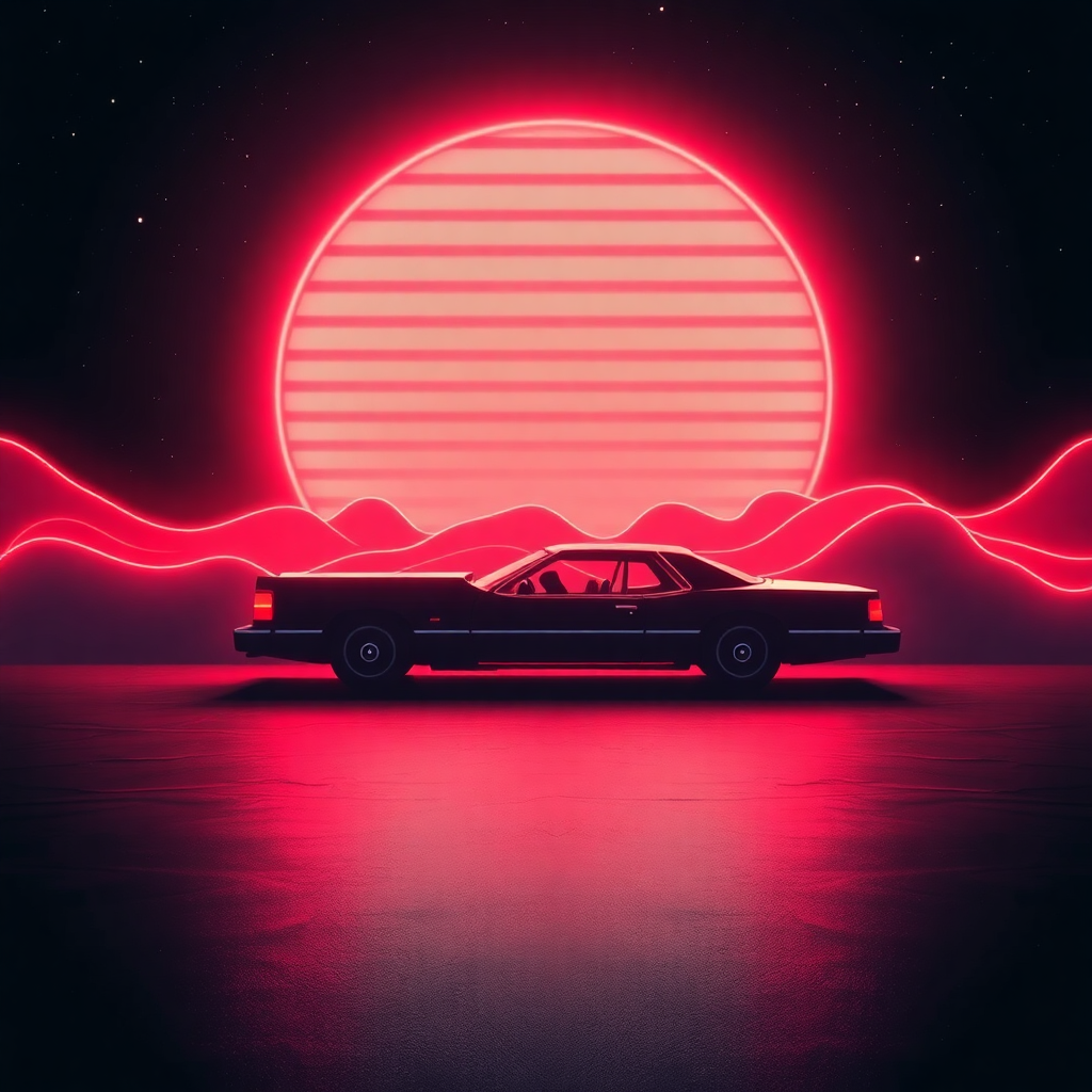 retro wave music cover