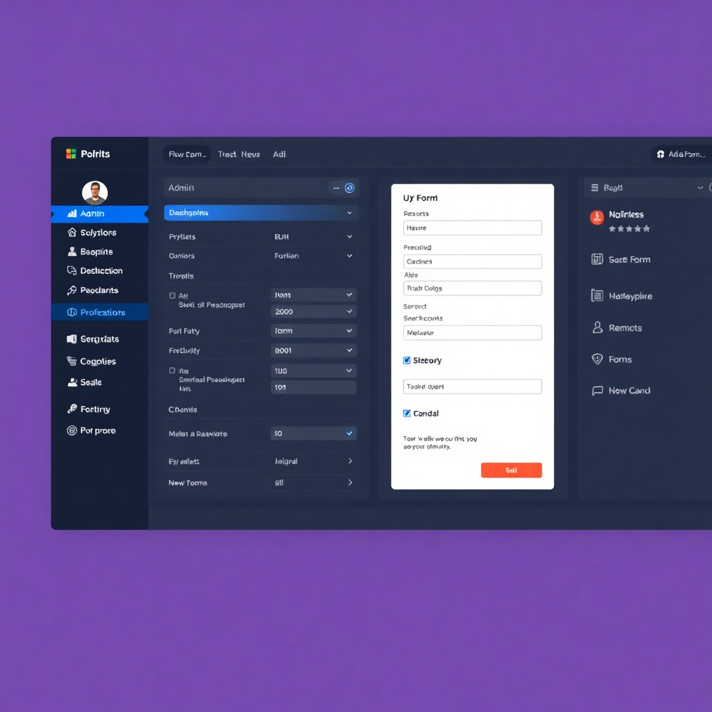 admin dashboard for form builder with AI tools and form elements
