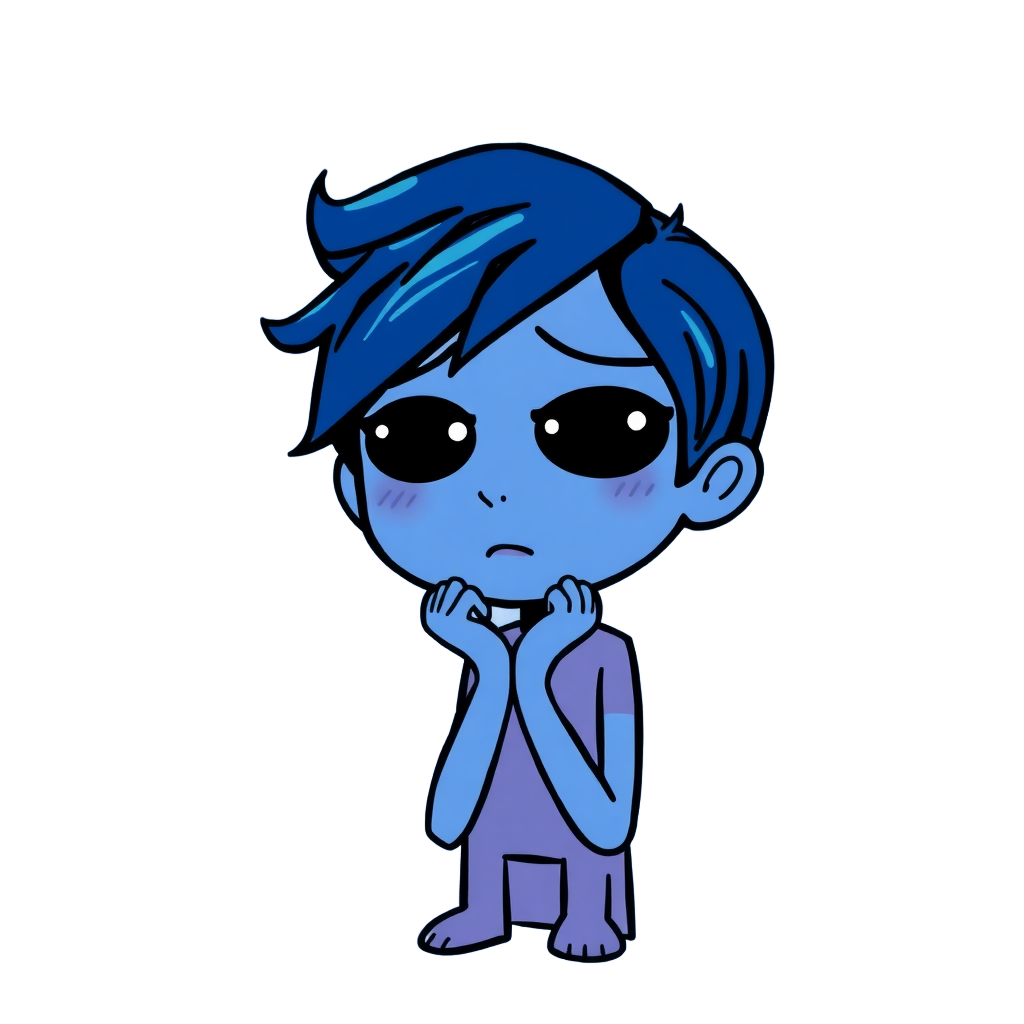Inside Out Sadness character blue melancholic thoughtful