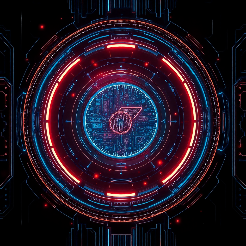 futuristic interface design, glowing data