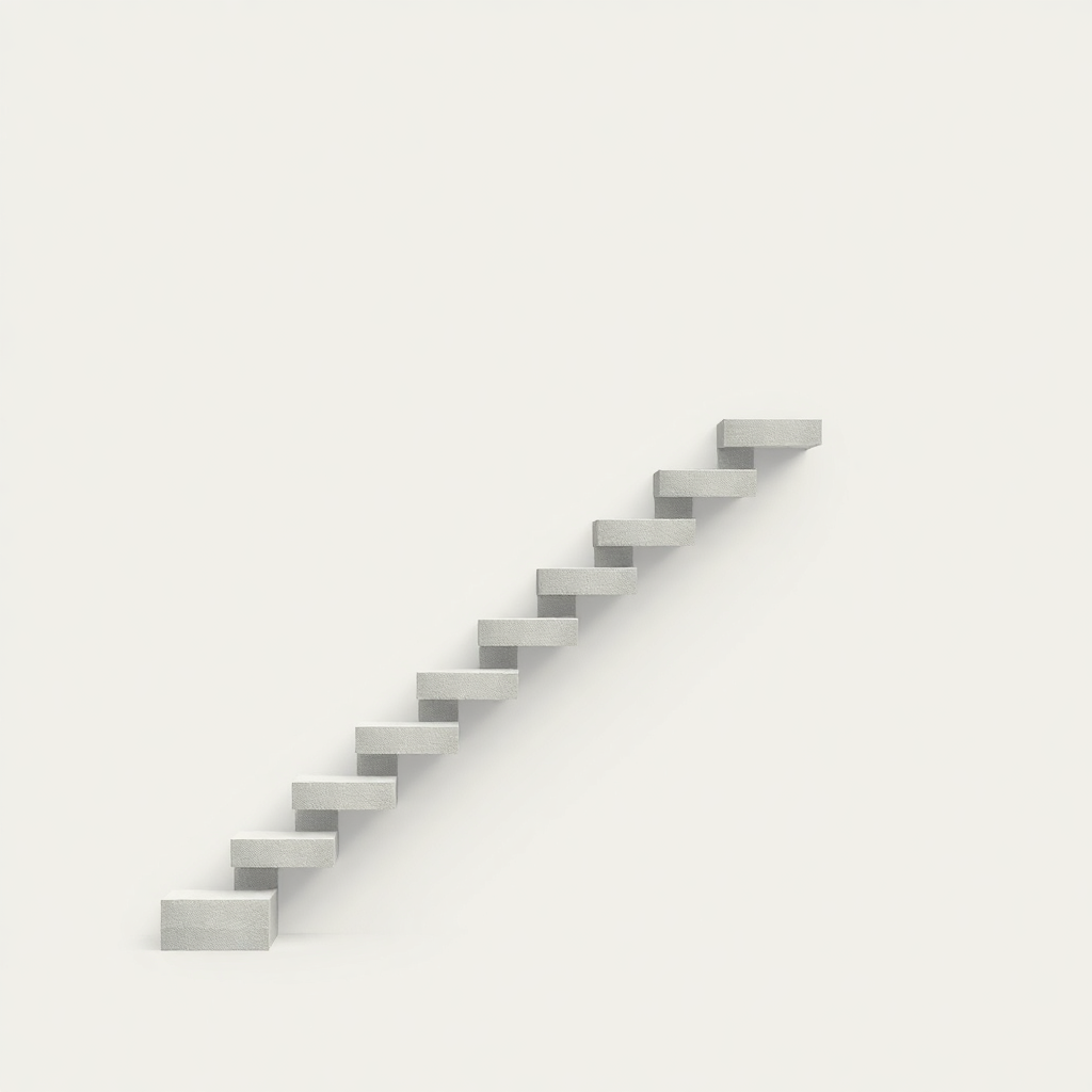 abstract staircase representing growth and learning journey, minimalist illustration