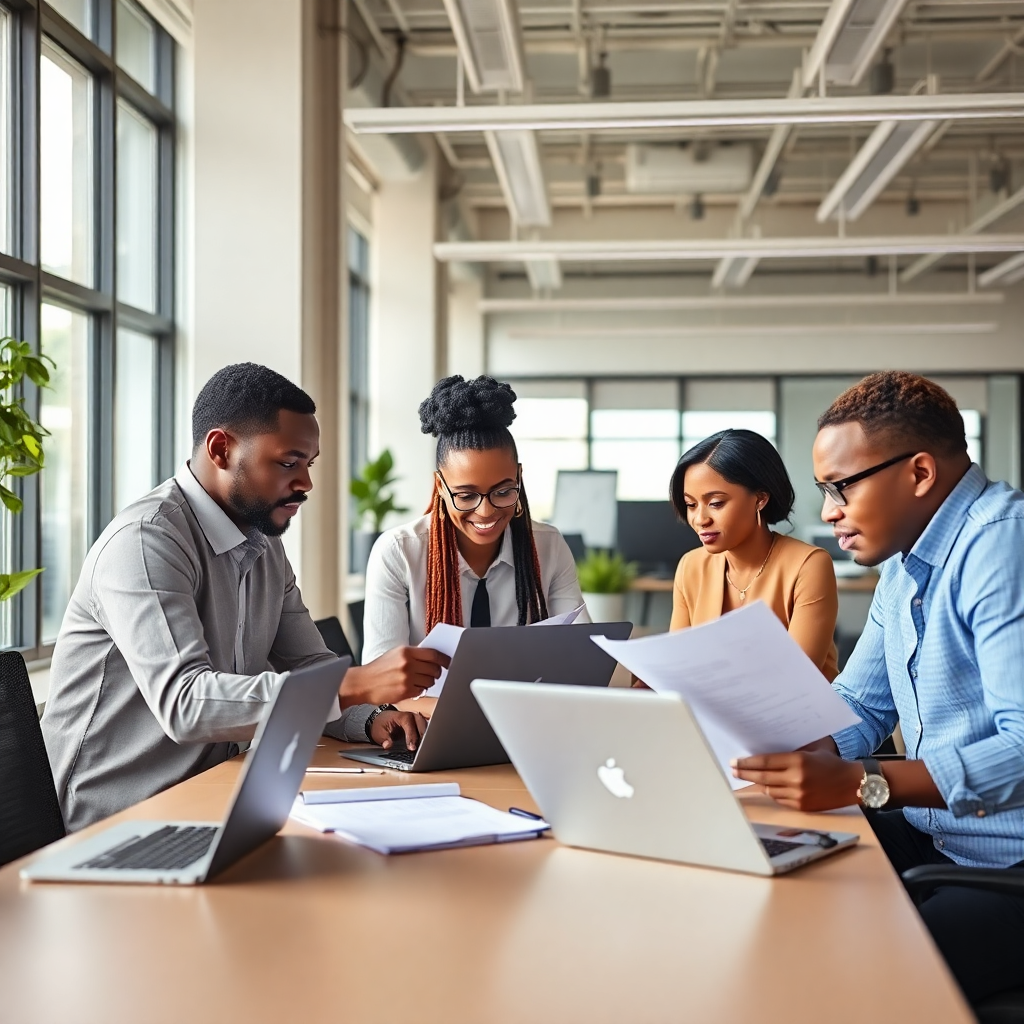 Modern Nigerian office workspace