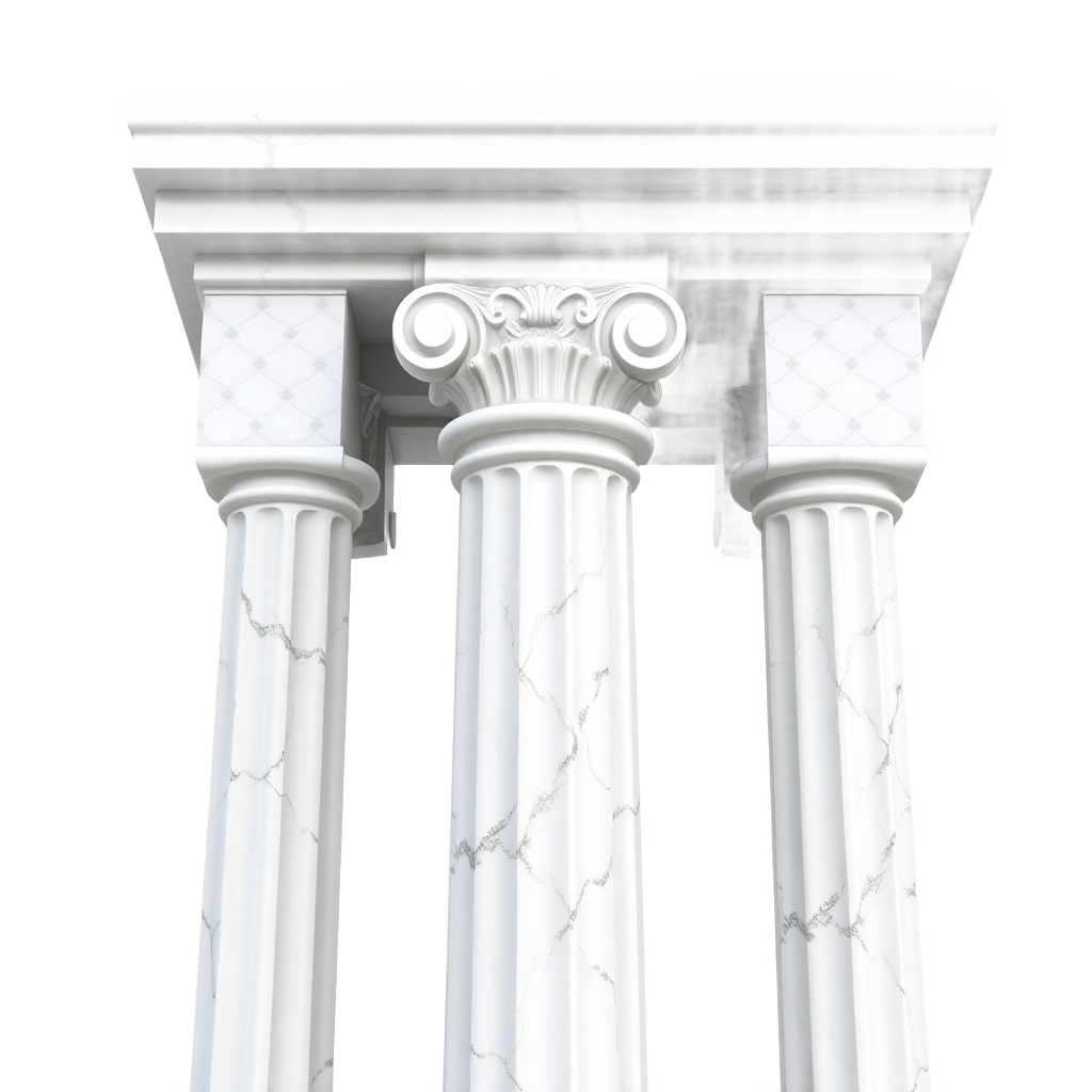 ancient greek marble column capital, classical architecture detail, white marble, elegant, isolated