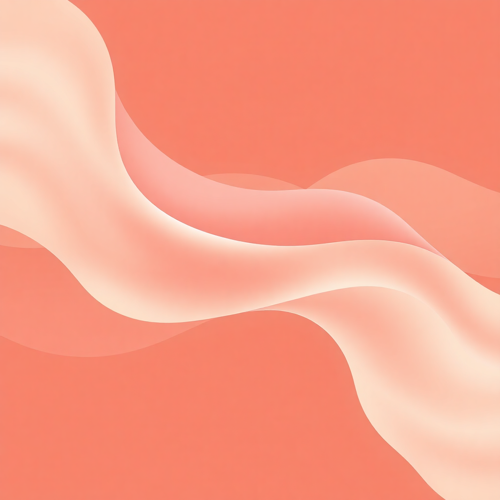 formas fluidas abstratas suaves em tons quentes de bege e rosa claro, fundo minimalista