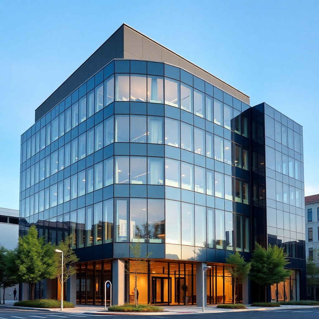 modern office building, professional services, business district