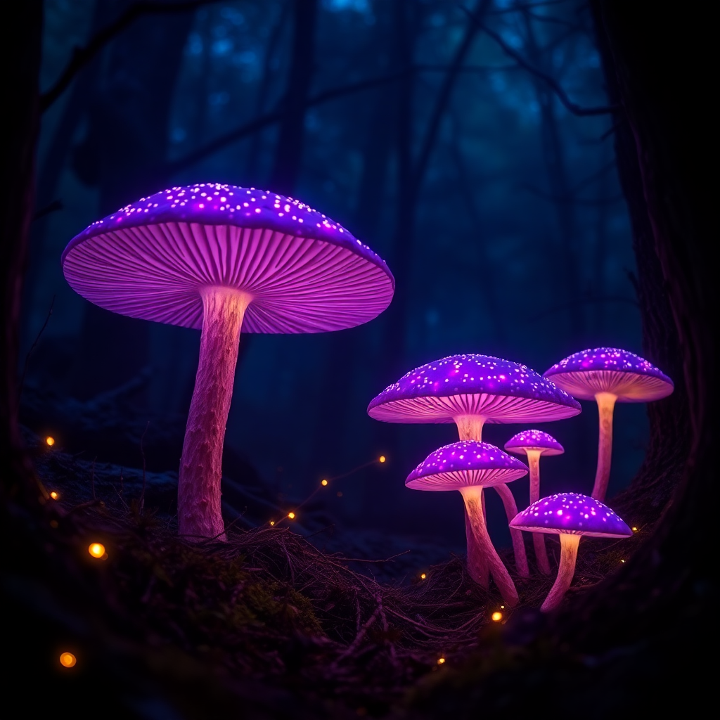 Hongos y bosque místico