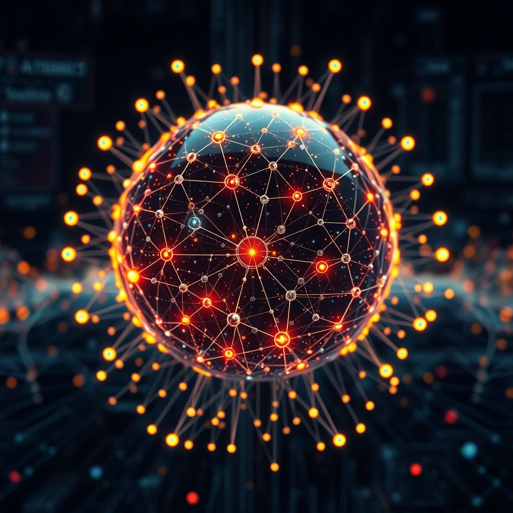 AI-neurale netwerkvisualisatie, machine learning-algoritmen, data-analyse-dashboard, futuristisch AI-interface