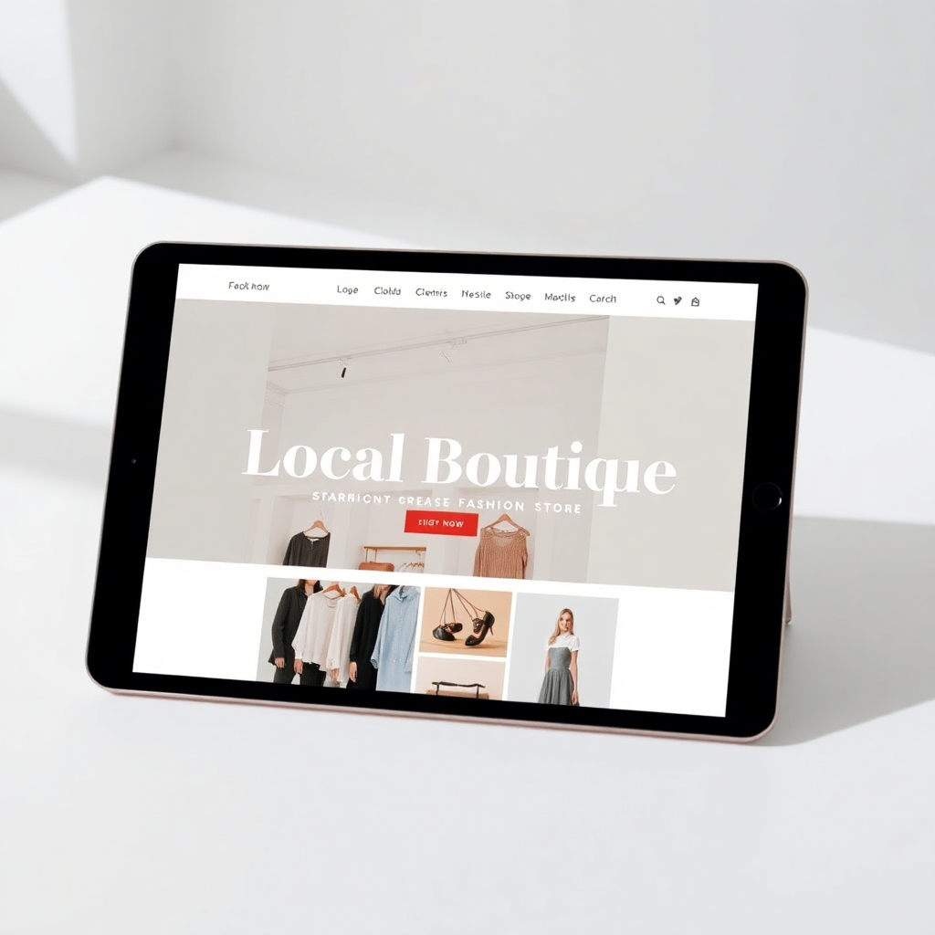 Mockup de website para boutique local.