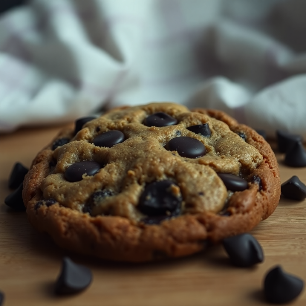 dark moody chocolate chip cookie aesthetic