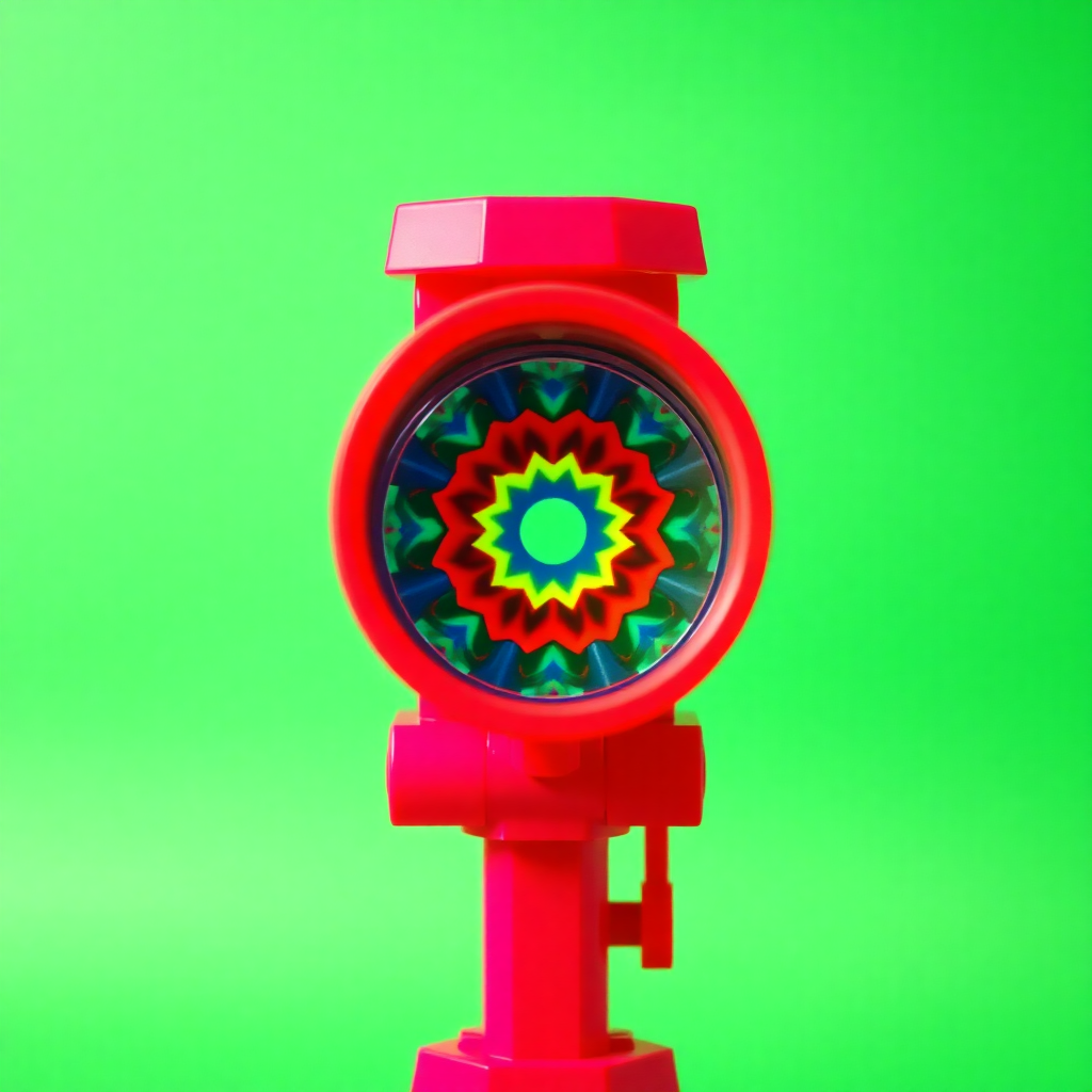 Colorful and sturdy plastic kaleidoscope for kids, studio shot