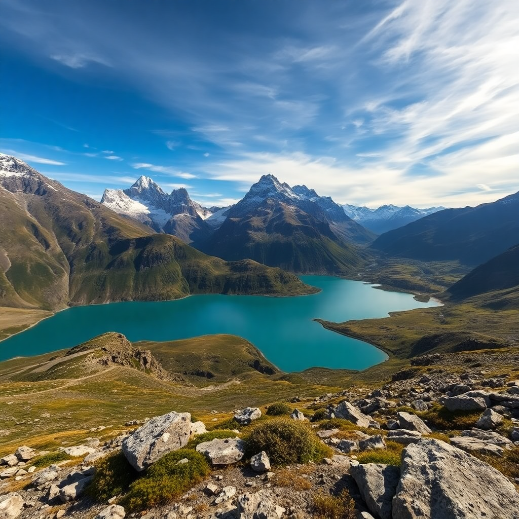 dramatic mountains and lakes in Patagonia, epic landscape, luxury adventure travel photography