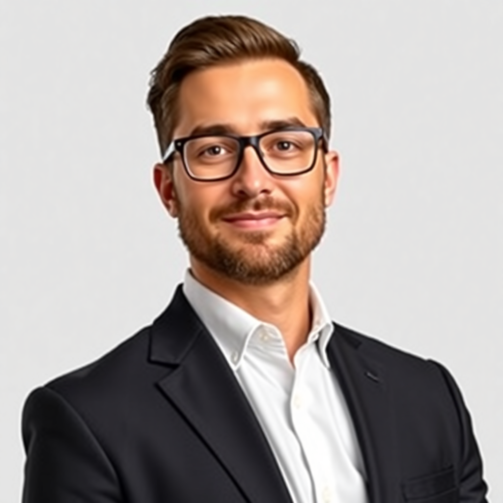 professional male user avatar portrait, clean background, modern style