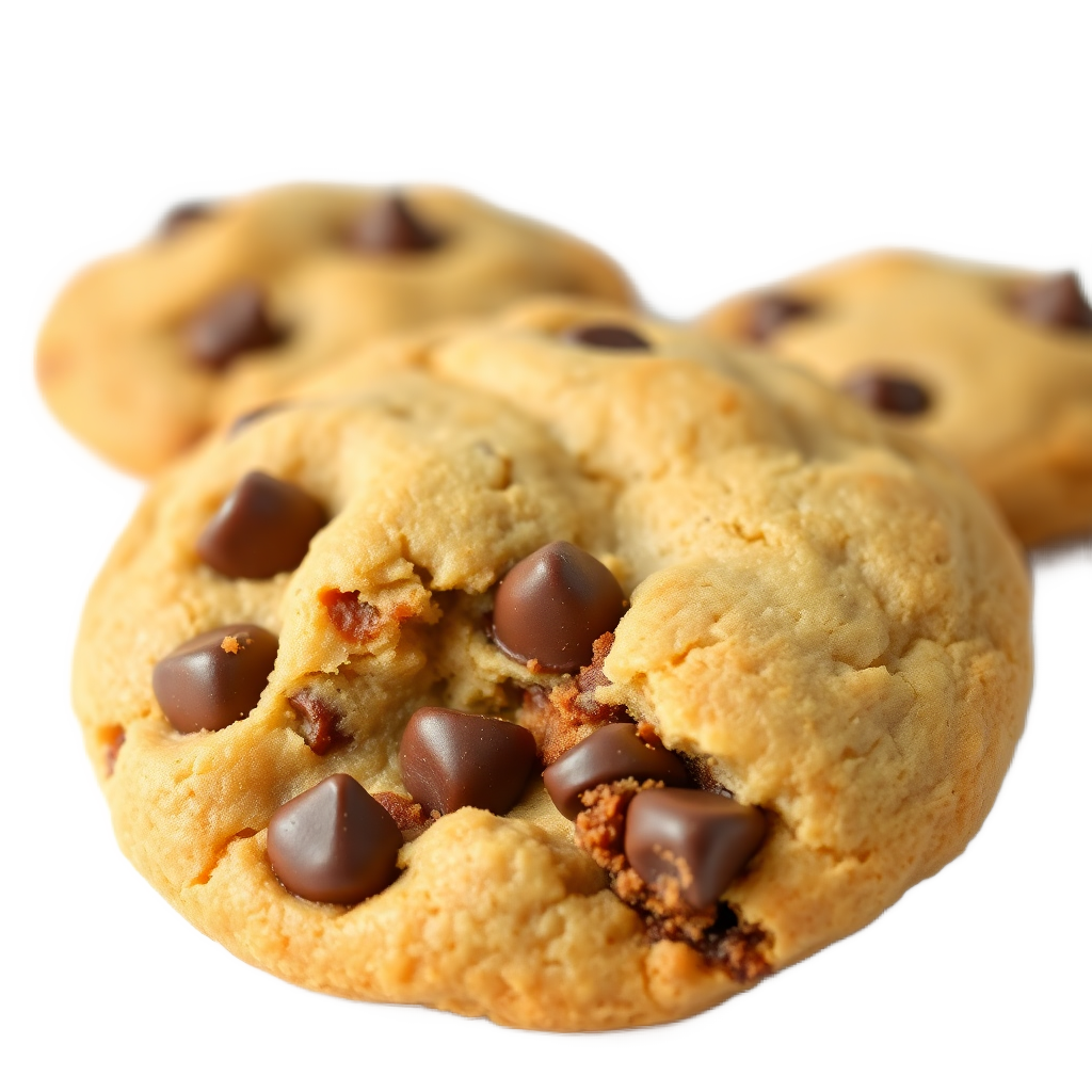 Chocolate chip cookie isolated