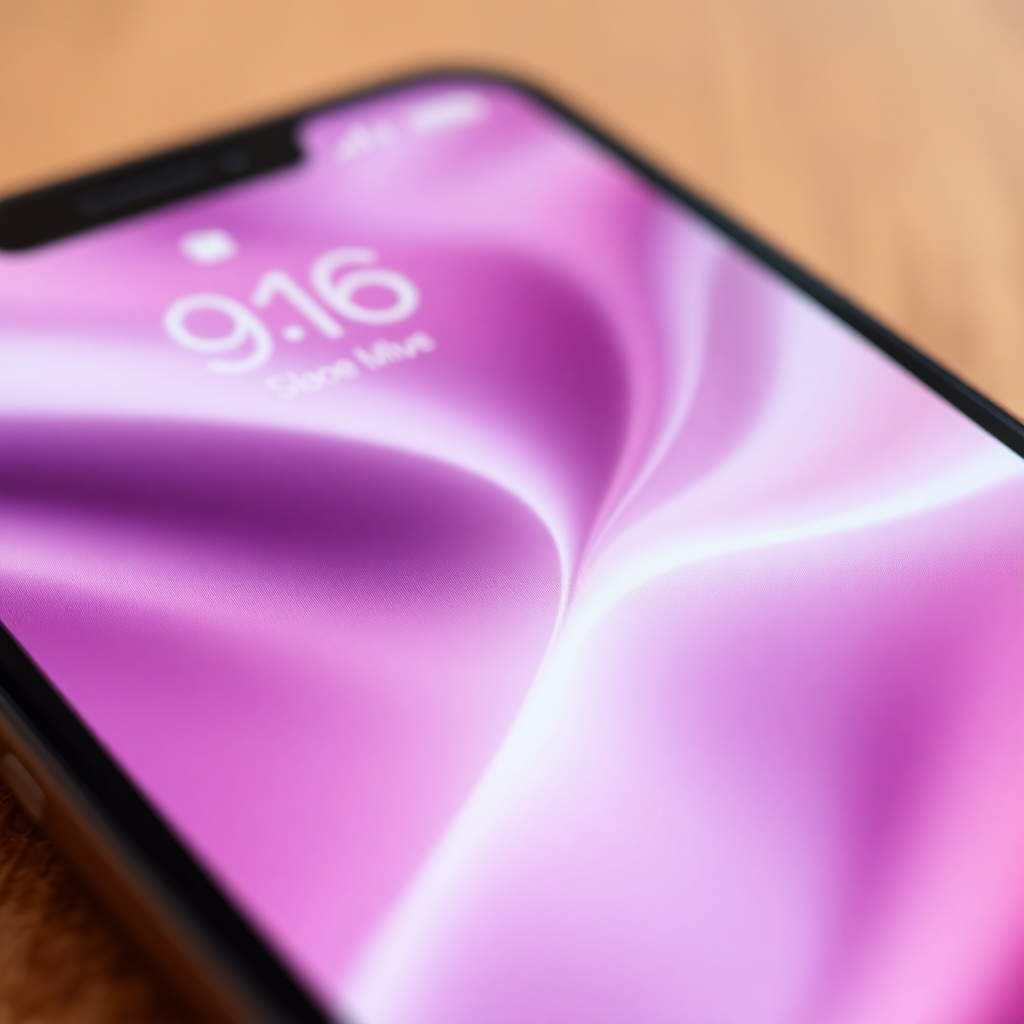 Close up of beautiful elegant UI design on mobile screen, soft shadows, premium feel