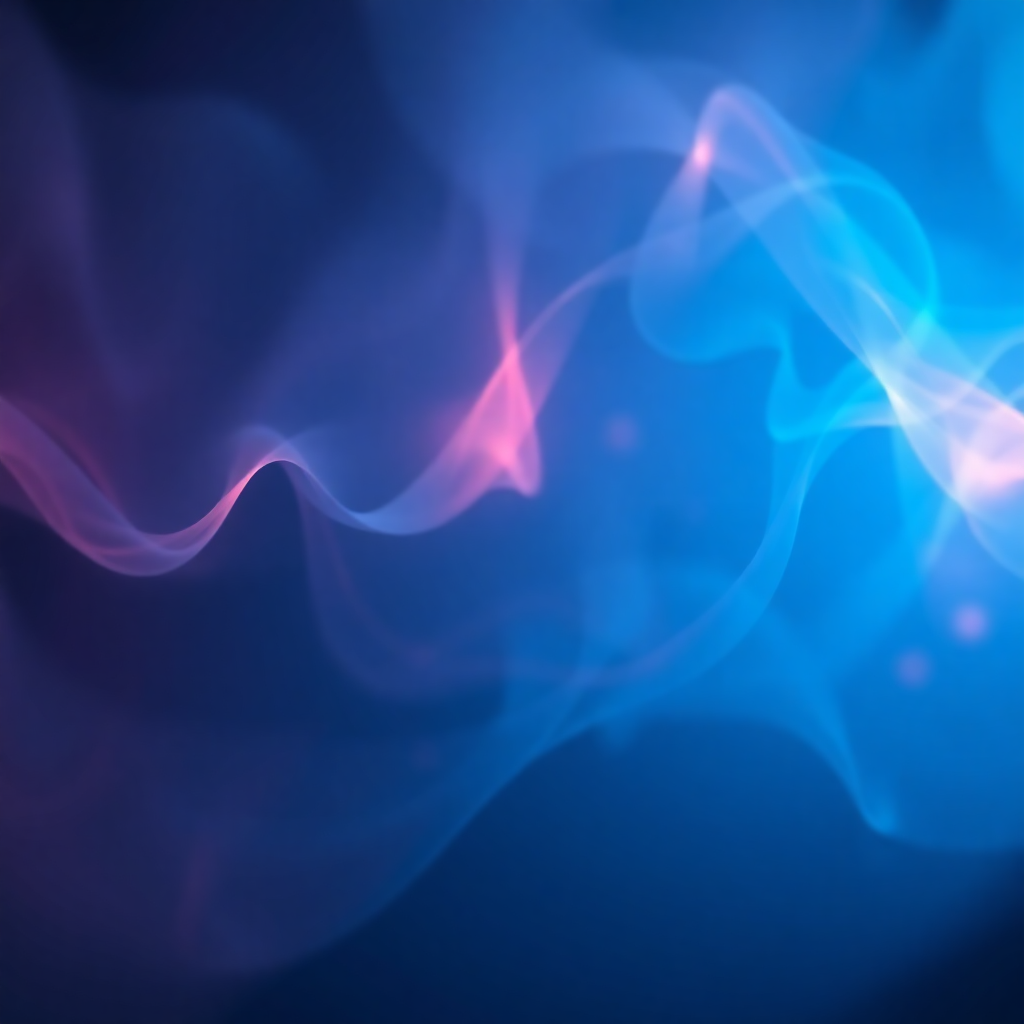 abstract cinematic background with flowing, ethereal smoke and subtle, colorful light flares matching the brand