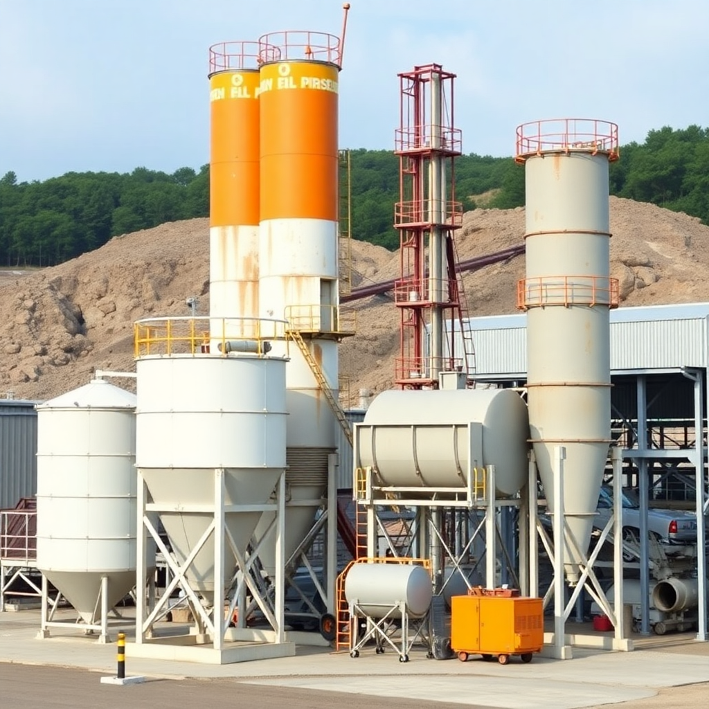 Planta de concreto y equipo industrial