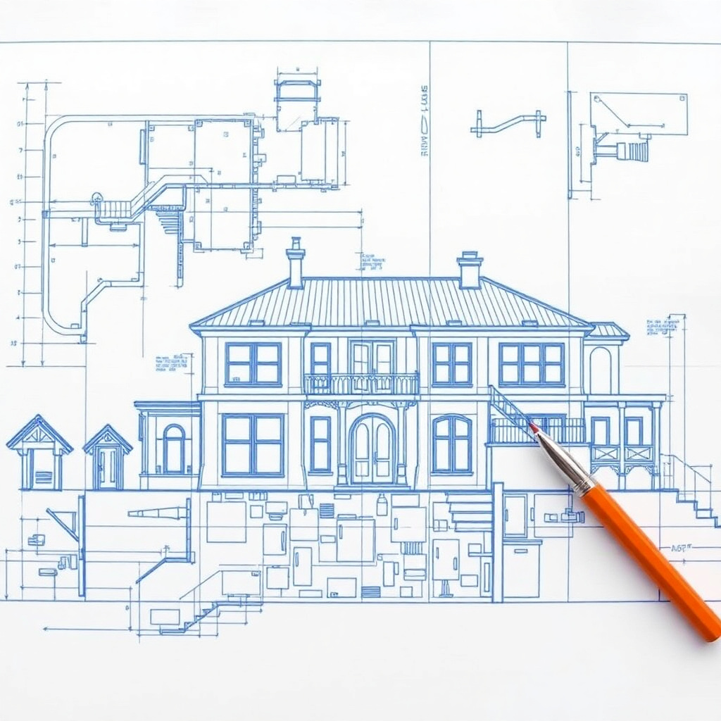 blueprint architectural drawings background
