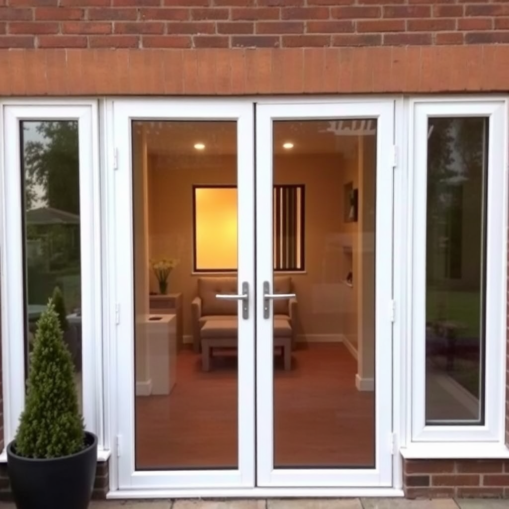 modern UPVC windows and doors installation, white frames