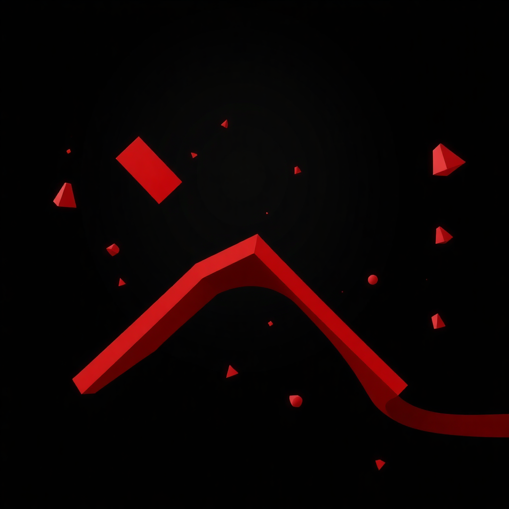 modern abstract dark theme 3d geometric shapes floating red and black professional corporate