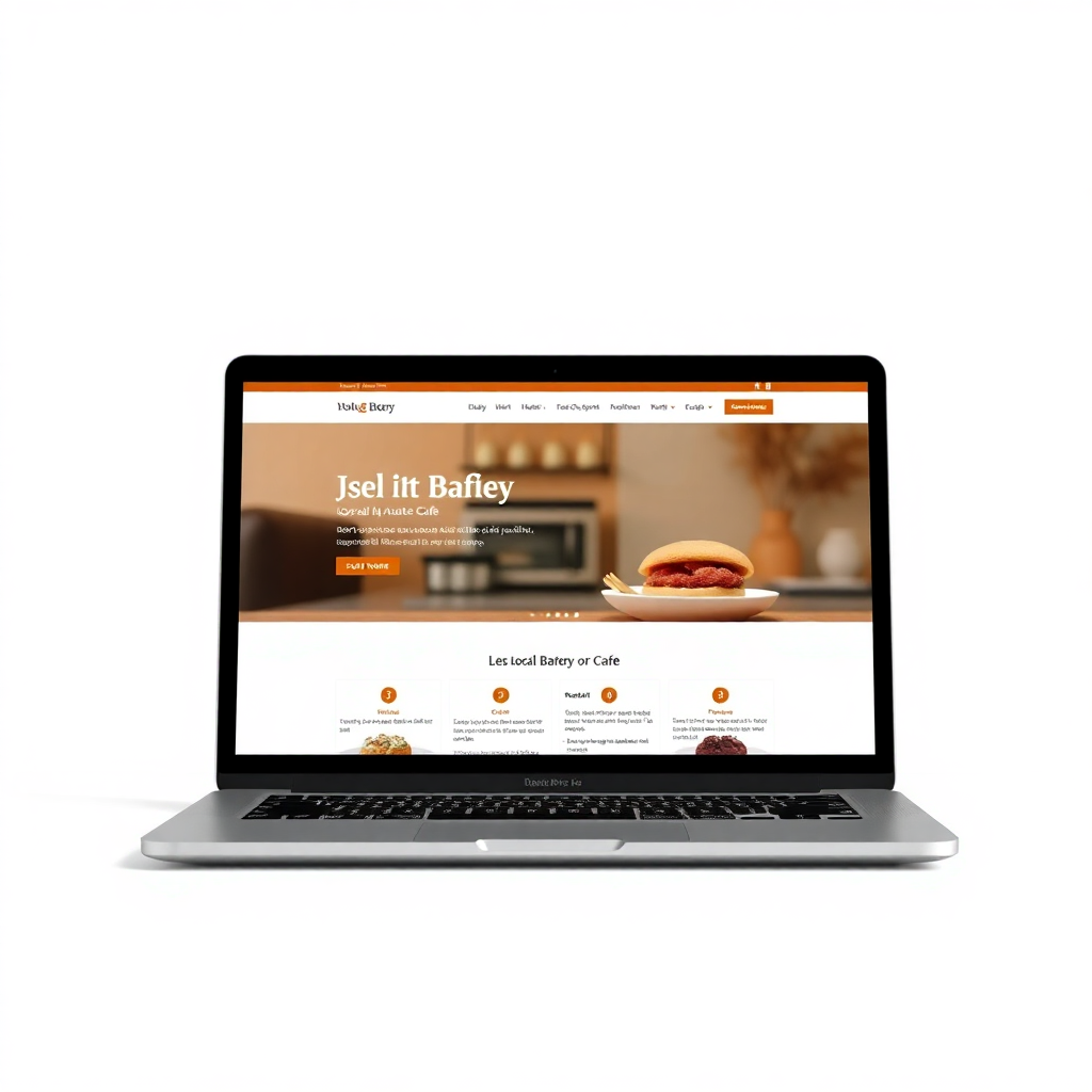 Mockup de website para padaria local.