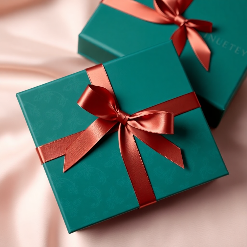 elegant lingerie packaging with ribbon, luxury gift presentation, brand details