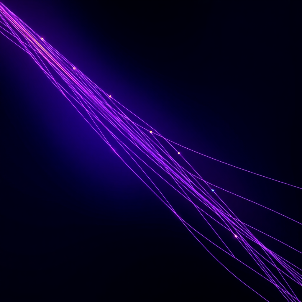 abstract network connection lines, purple and blue gradient, dark background