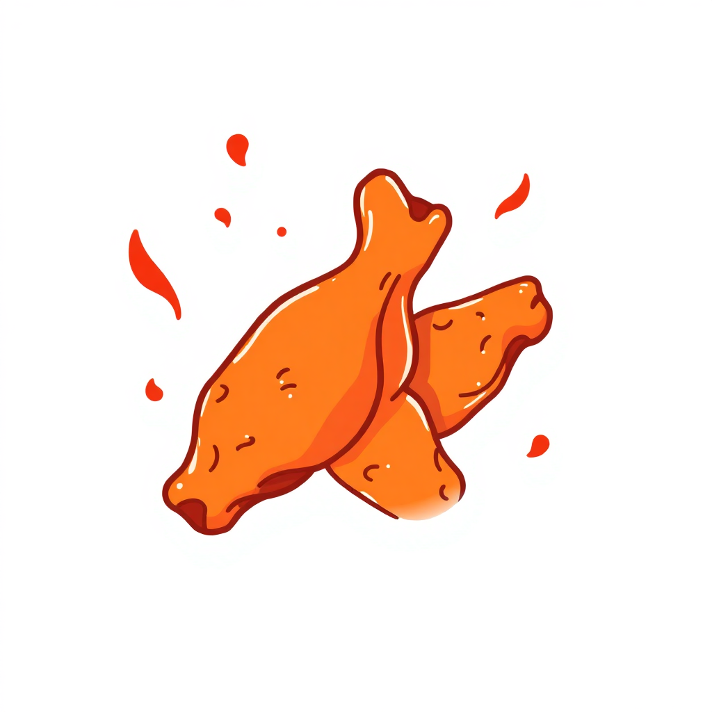 Spicy Chicken Wings icon illustration