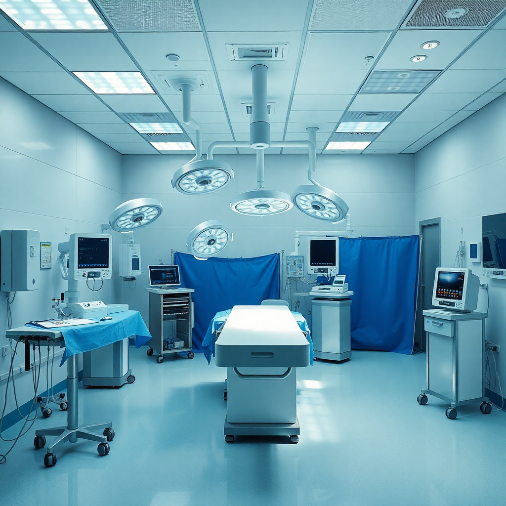 modern hospital operating theater with surgical equipment