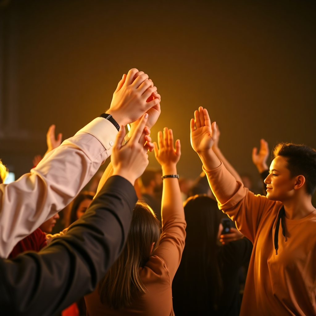 A supportive image of hands reaching out, focused on healing and community