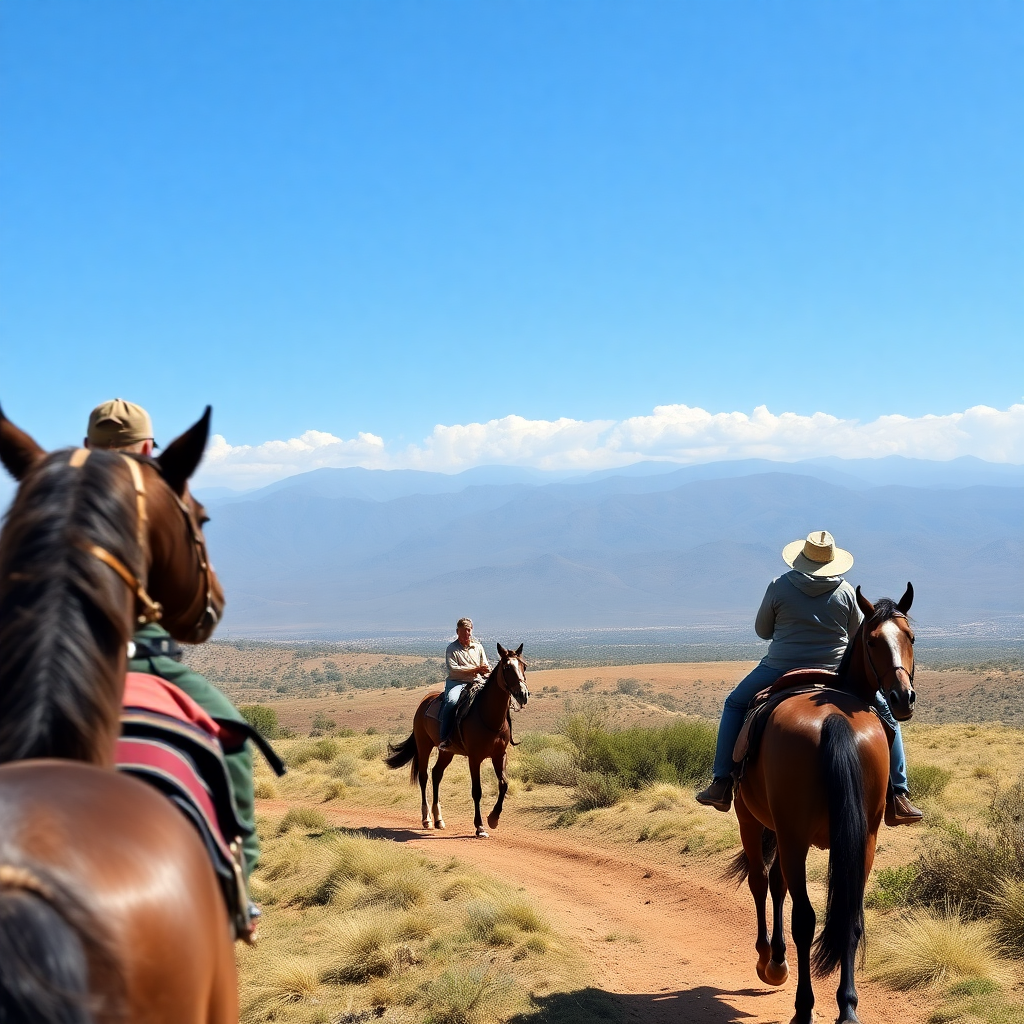 cavalier traversant le désert au coucher du soleil près de Marrakech