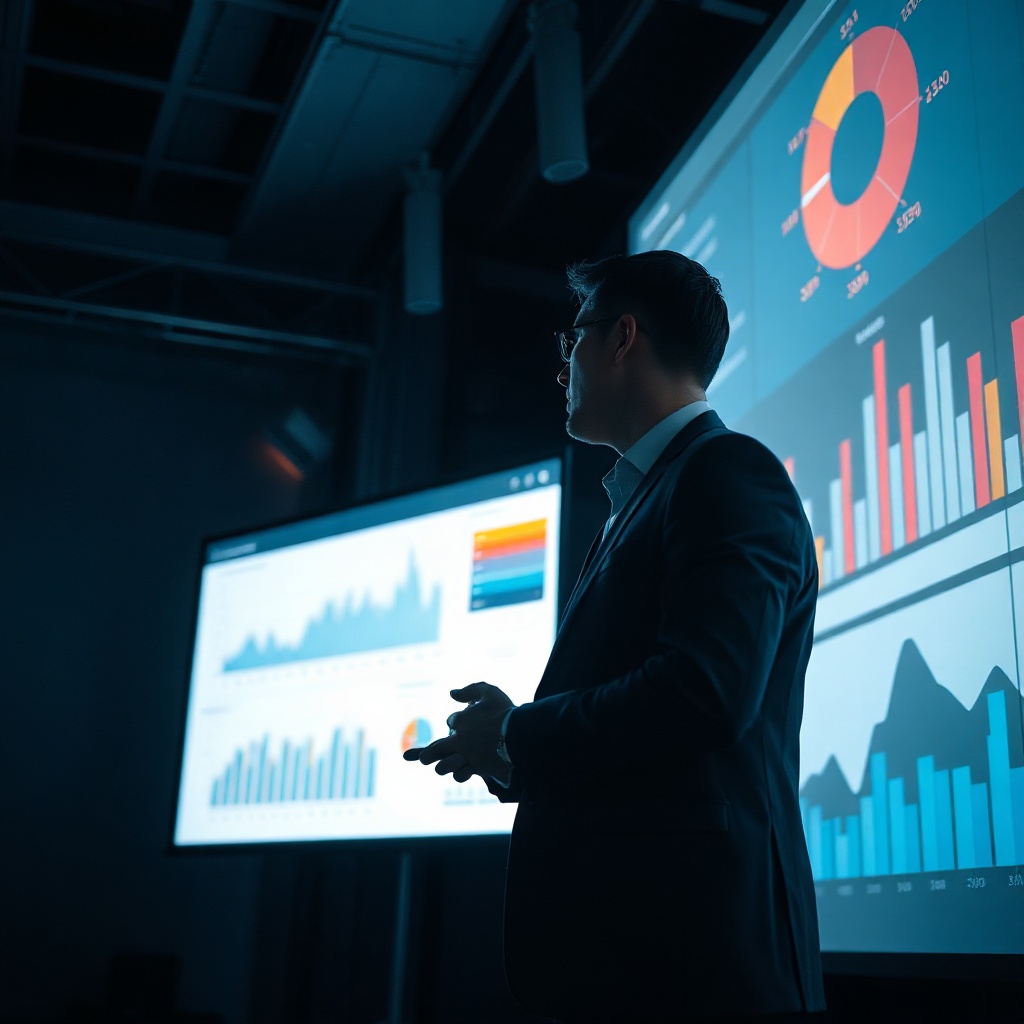 consultant presenting data visualization