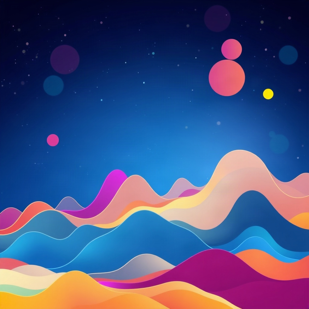 abstract colorful data landscape visualization for a web3 analytics platform